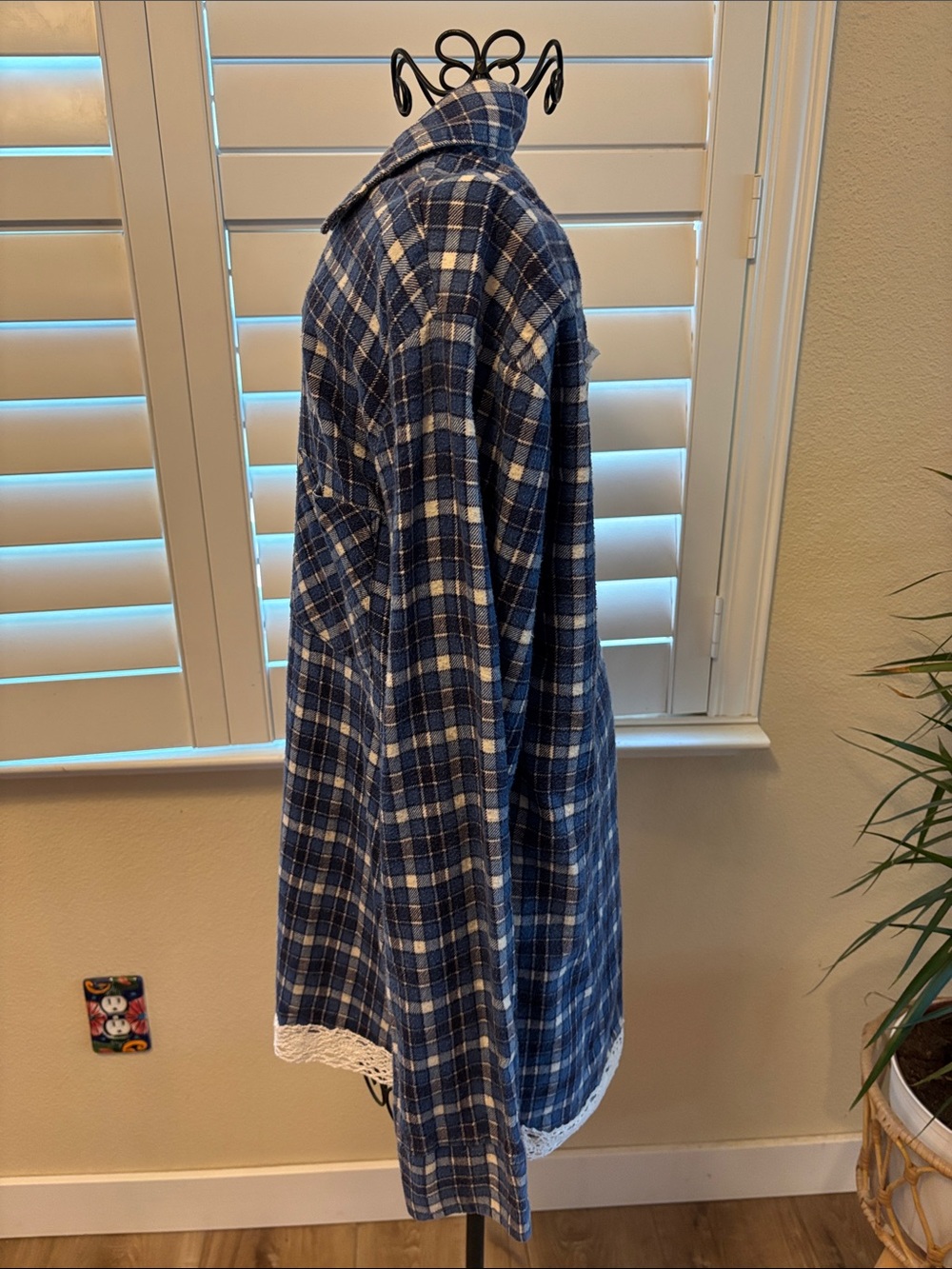 Handmade one of a kind distressed flannel with Vintage Truck Back Patch - Picture 7 of 7
